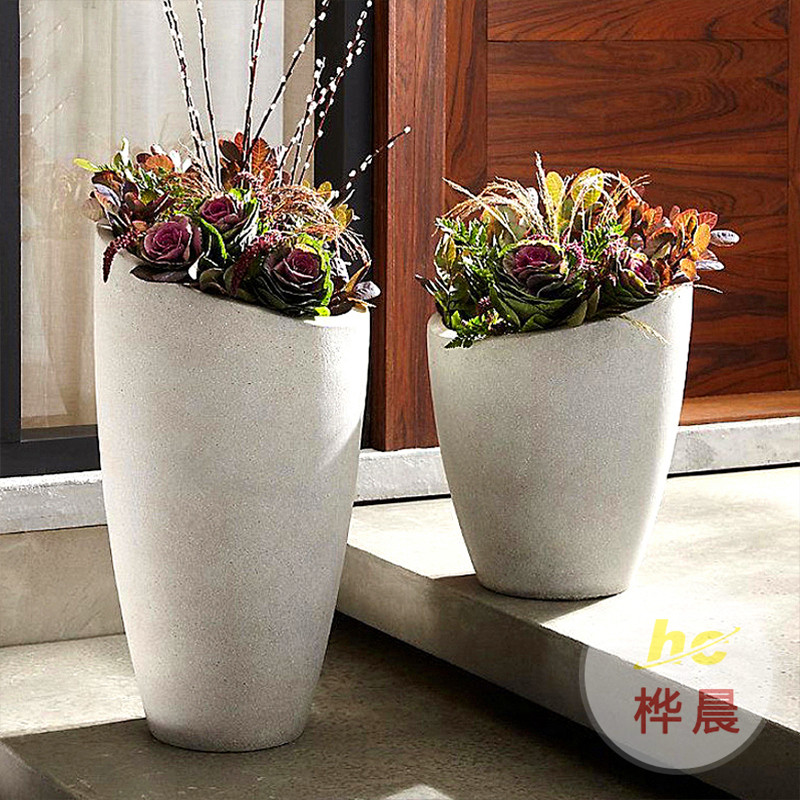 玻璃鋼組合花盆立體綠化惠州大廈戶(hù)外景觀